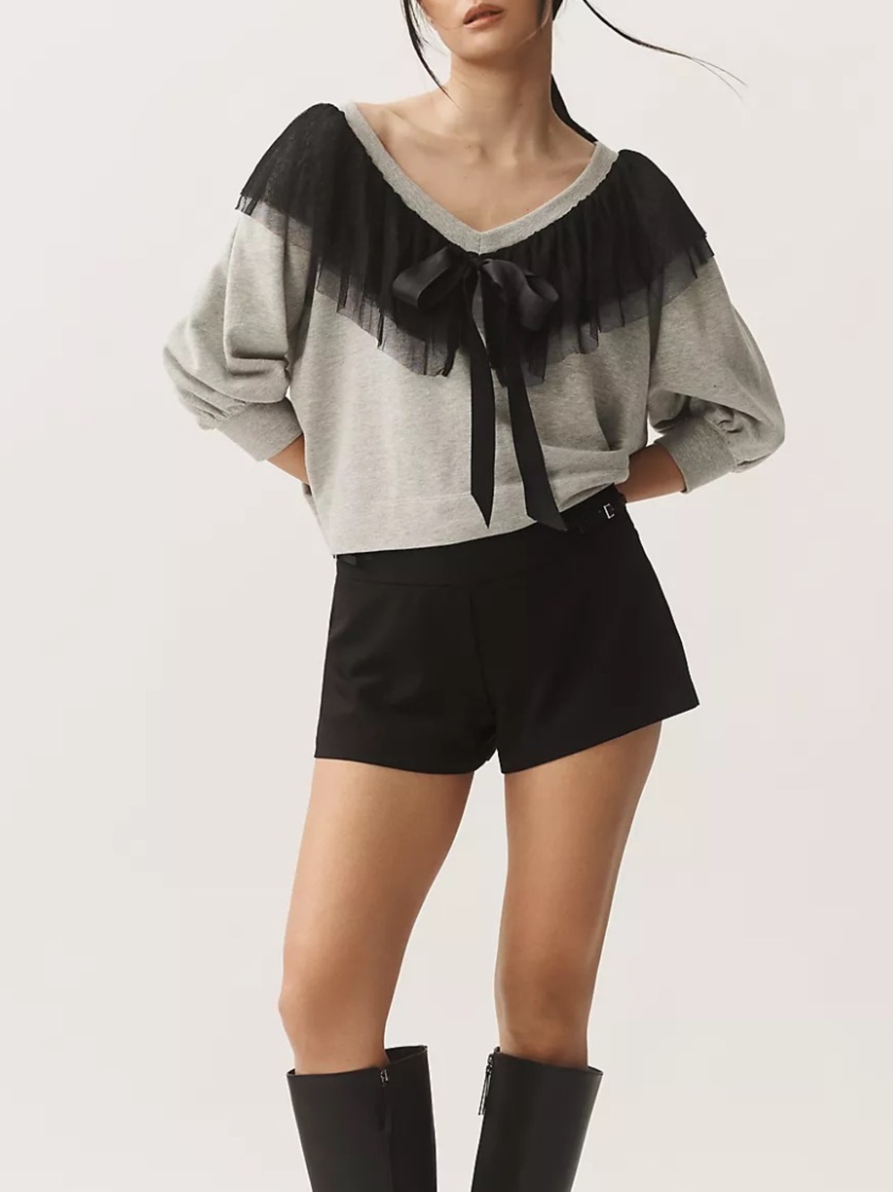 NWT Maeve Anthropologie v neck bow sweatshirt
